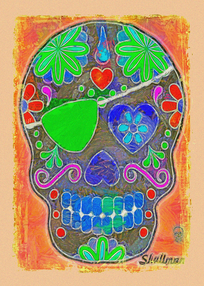 Colored Sugar Skull Art