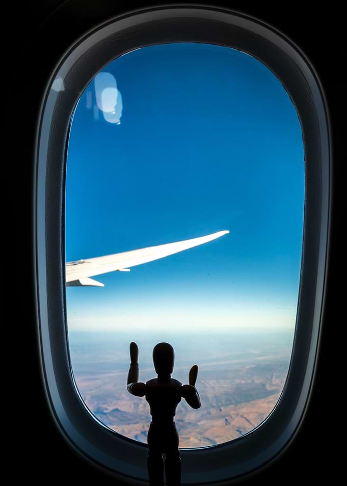 Manikin in airplane