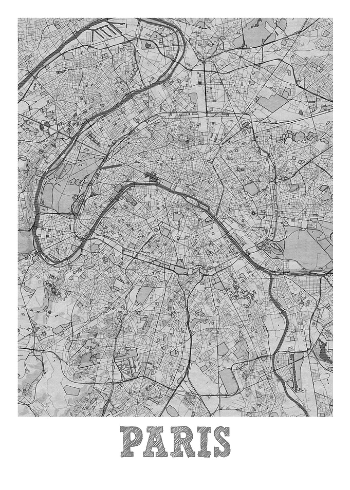 Paris Pencil Street Map
