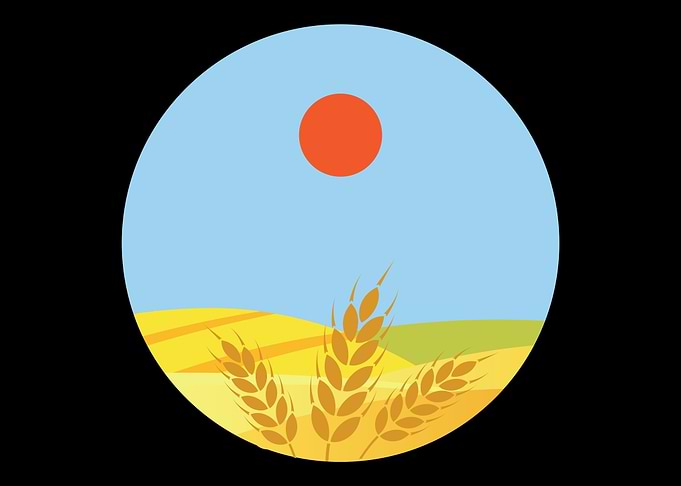 Farmer with Sun and Grain