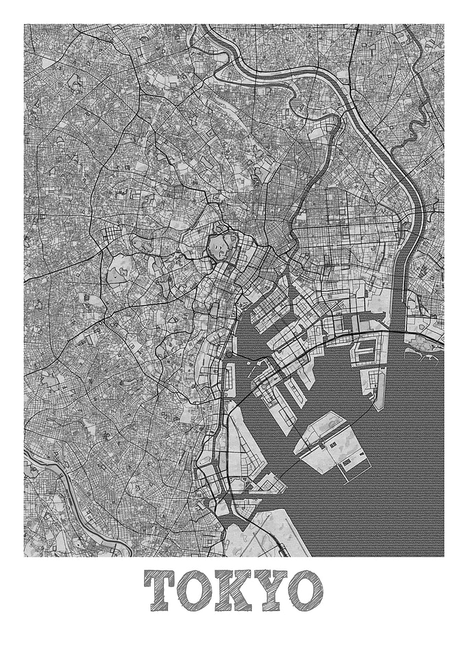 Tokyo Pencil Street Map