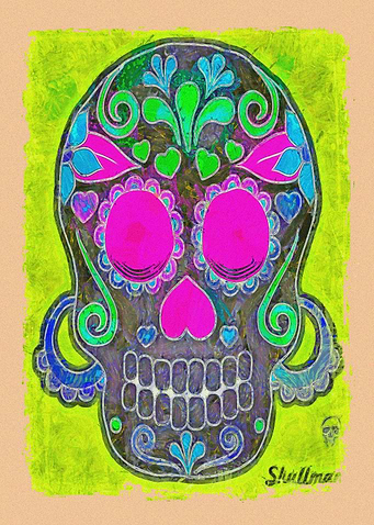 Colored Sugar Skull Art