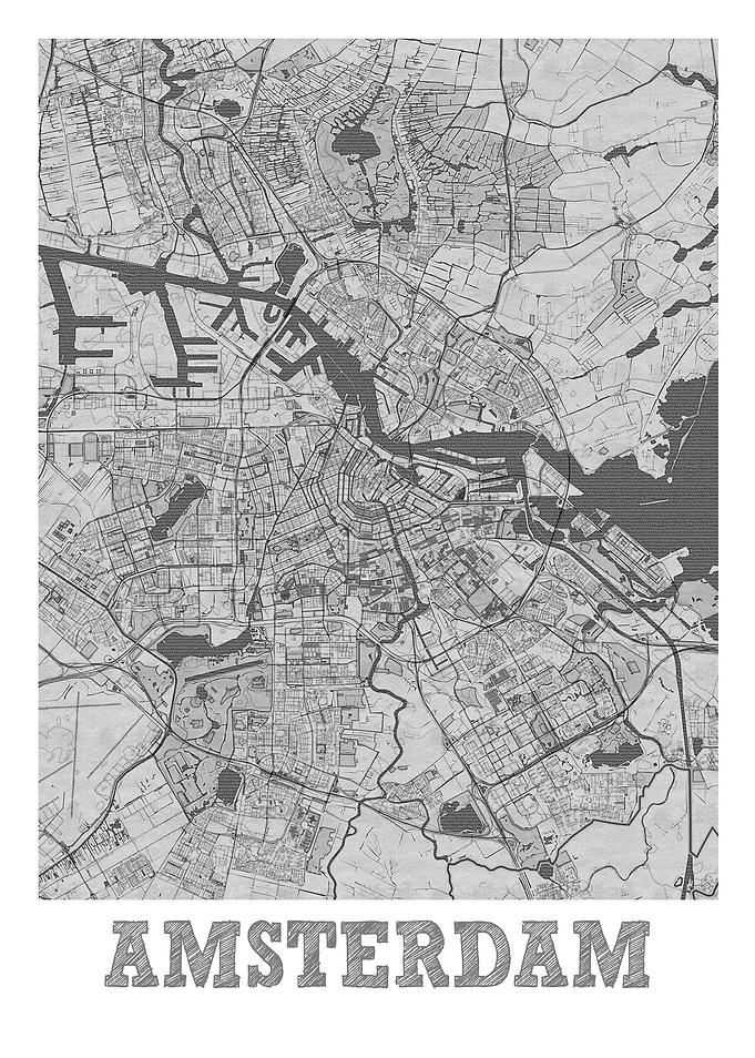 Amsterdam Pencil StreetMap