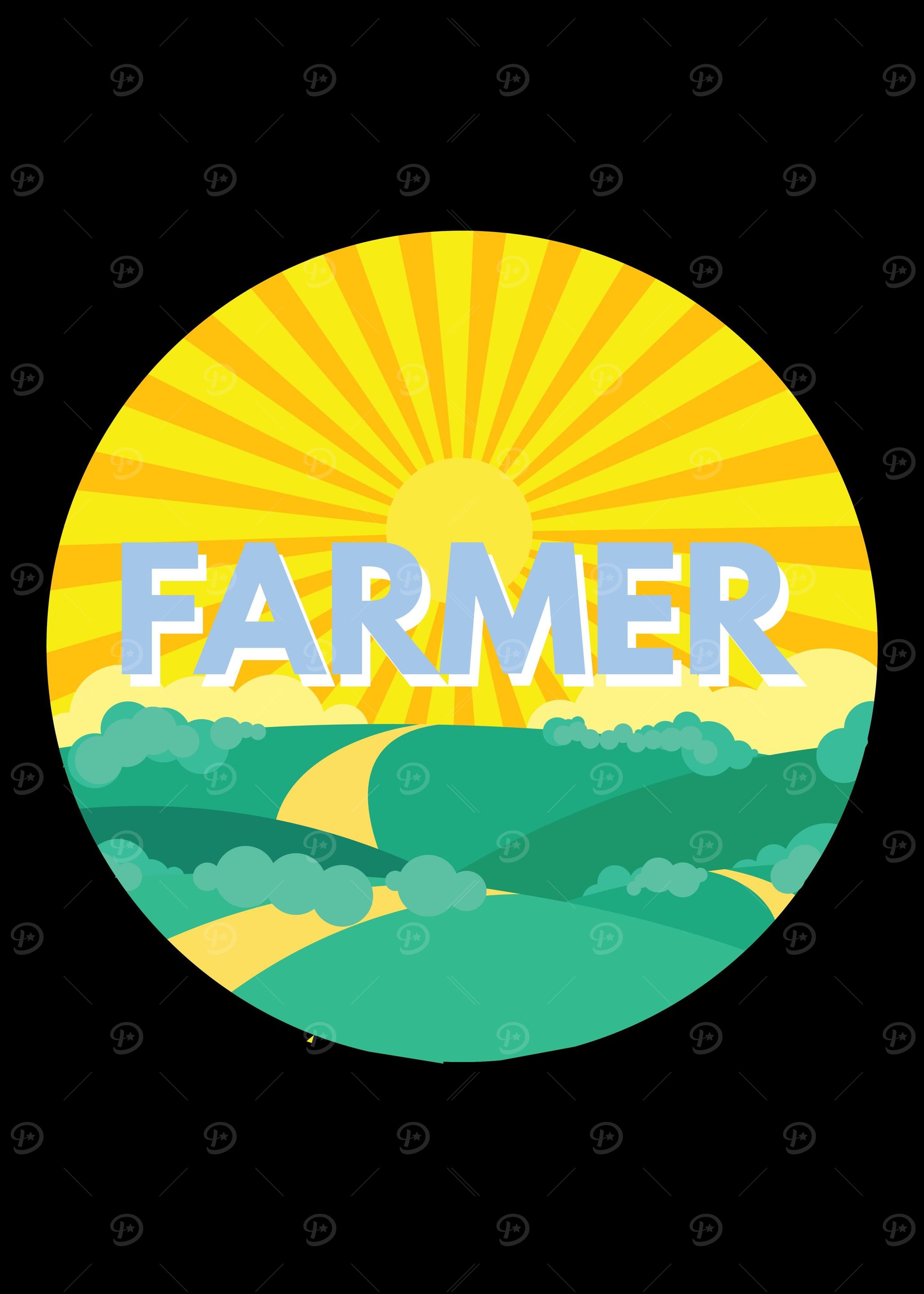 Farmer Agriculture Sunset