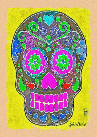Colored Sugar Skull Art