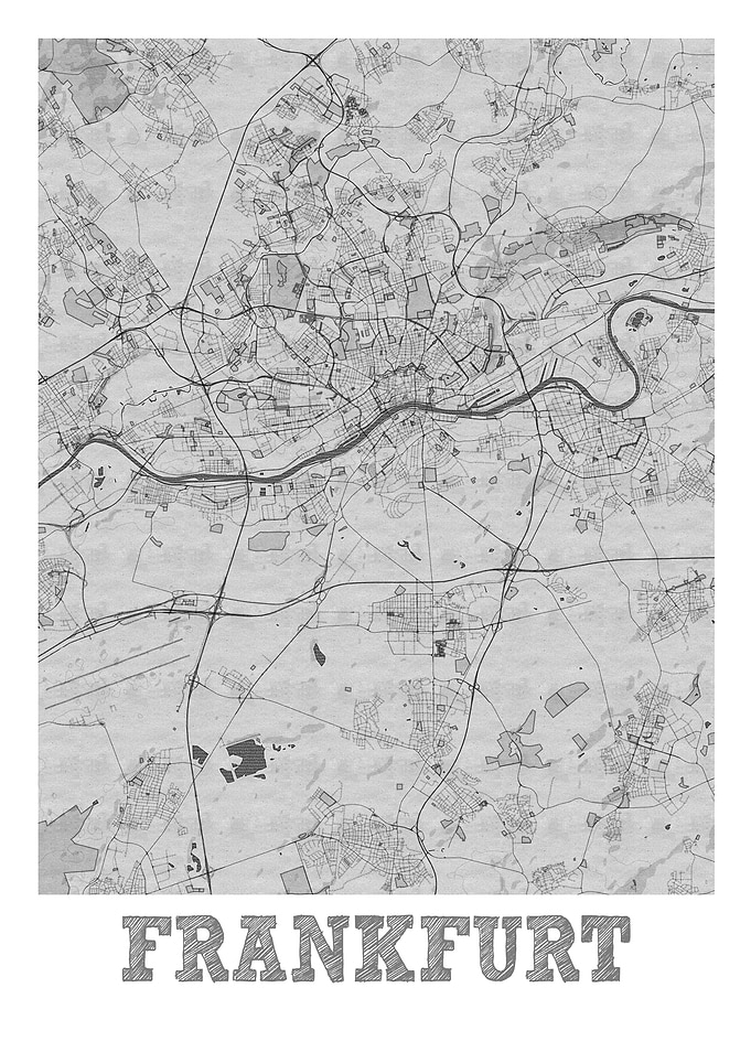 Frankfurt Pencil StreetMap
