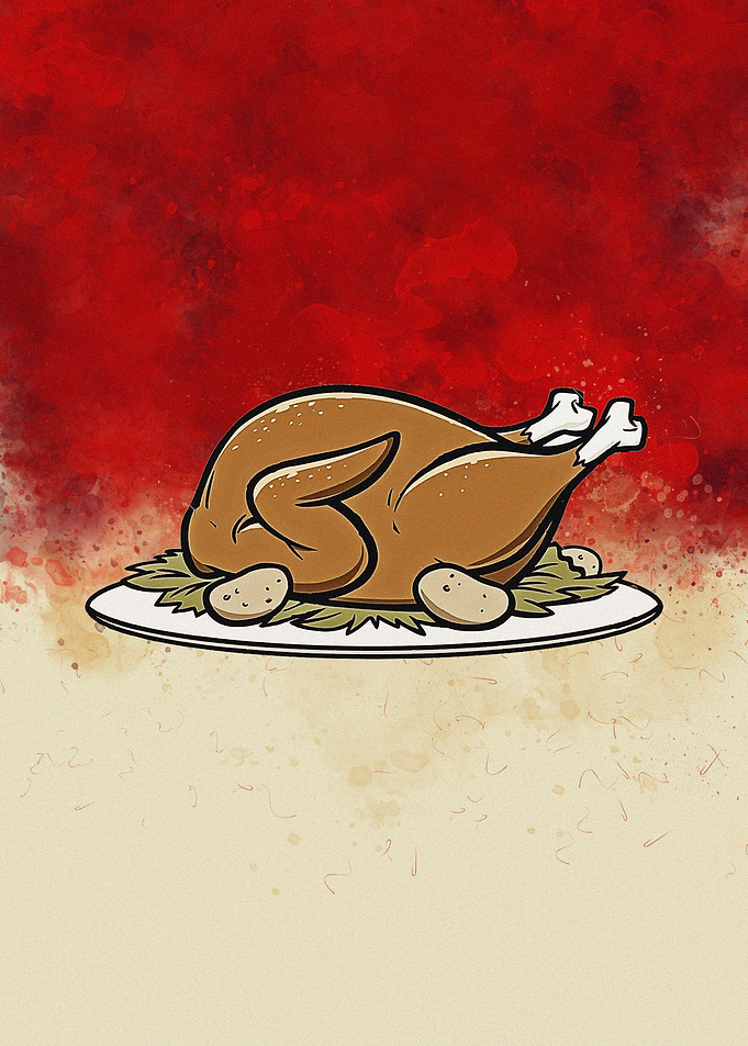 American meal of turkey