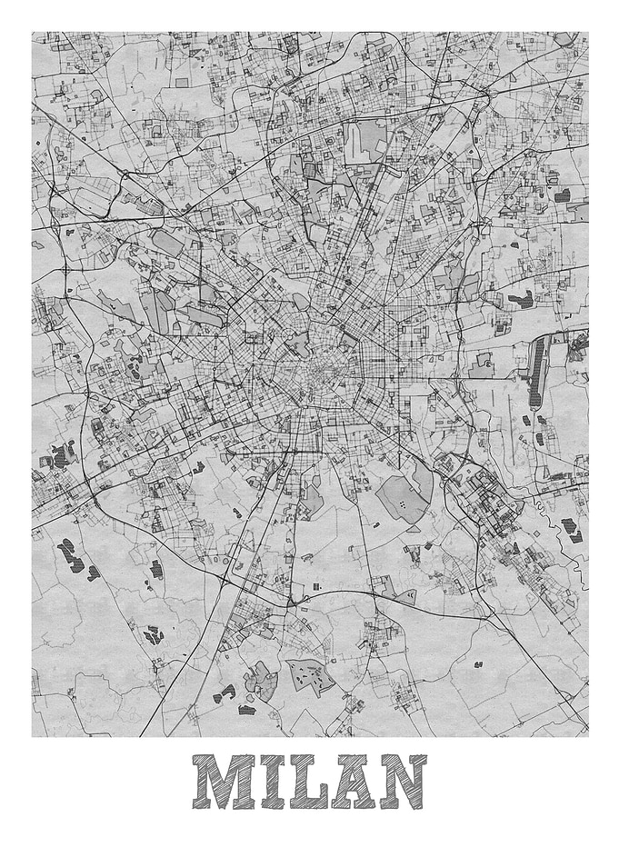 Milan Pencil Street Map