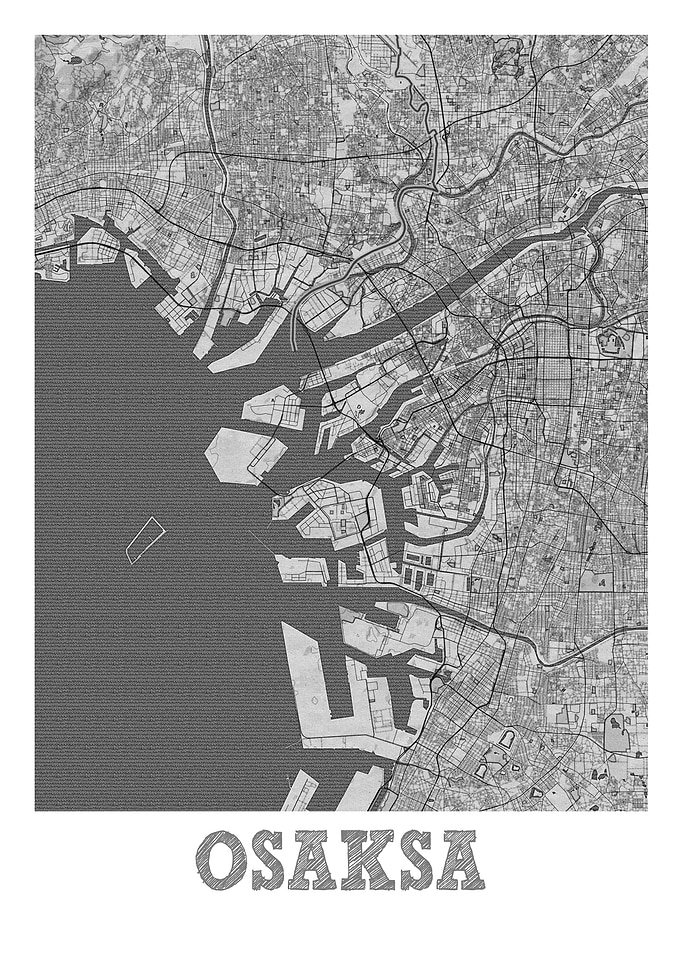 Osaksa Pencil Street Map