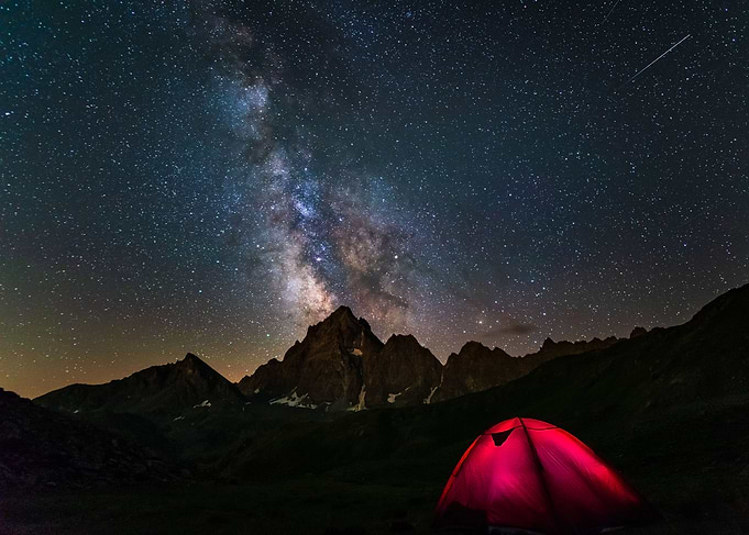 Night on the mountains