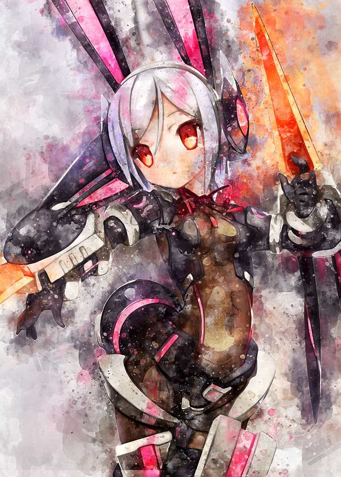 Mecha Girl Watercolor