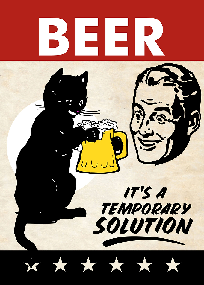 BEER FUNNY BAR CAT