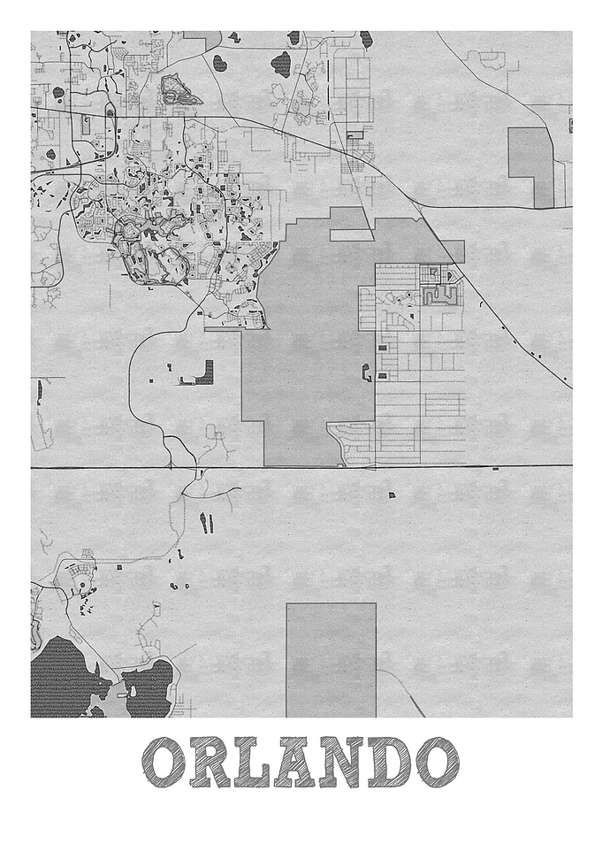 Orlando Pencil Street Map