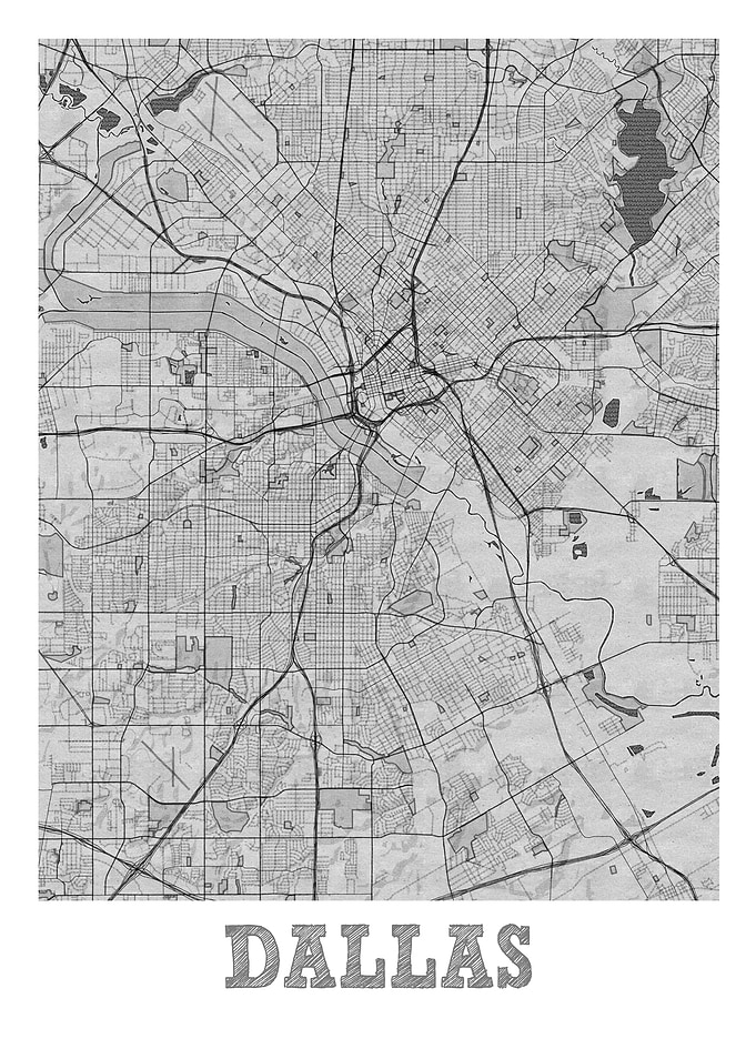 Dallas Pencil Street Map