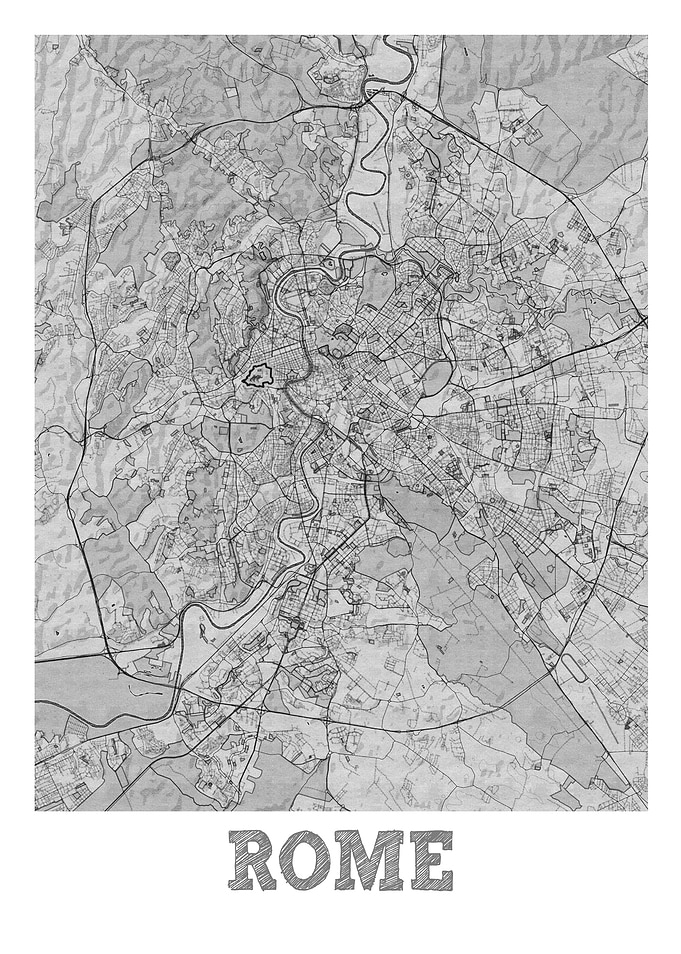 Rome Pencil Street Map