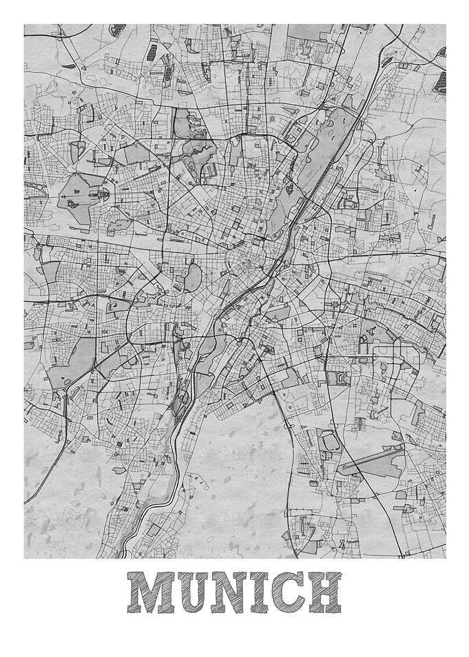 Munich Pencil Street Map