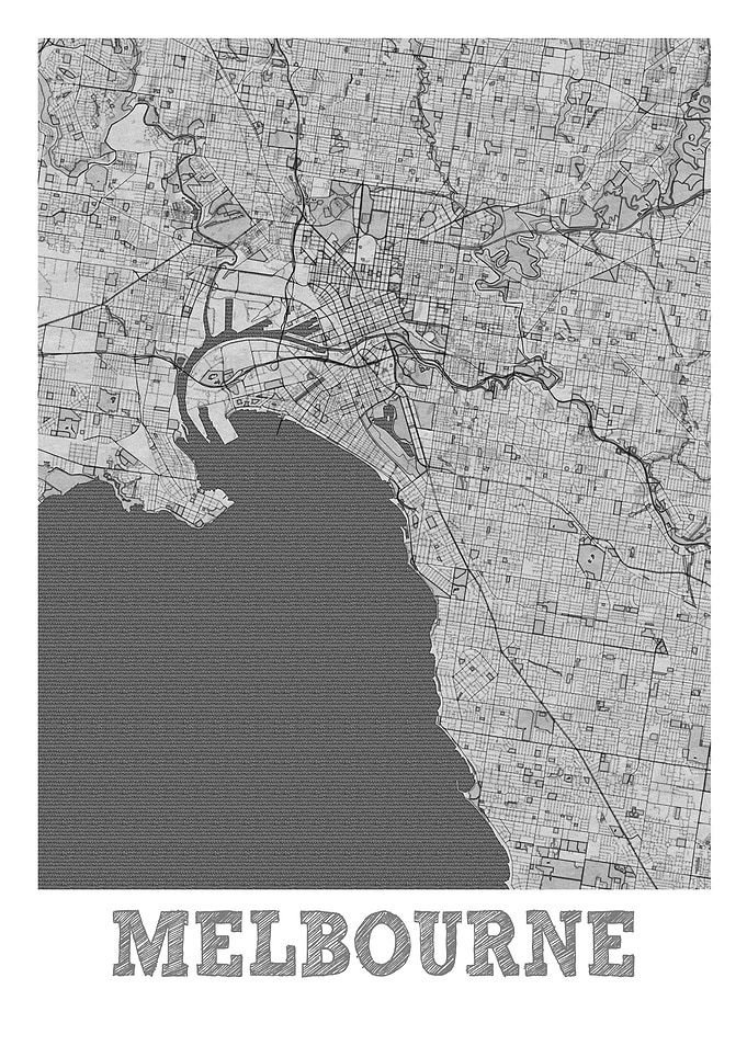 Melbourne Pencil StreetMap