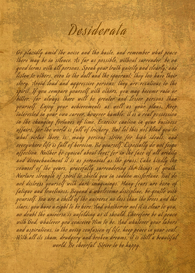 Desiderata Poem Art