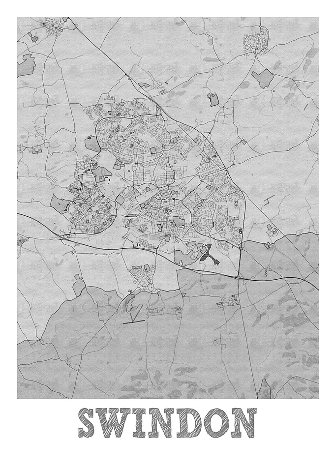 Swindon Pencil Street Map