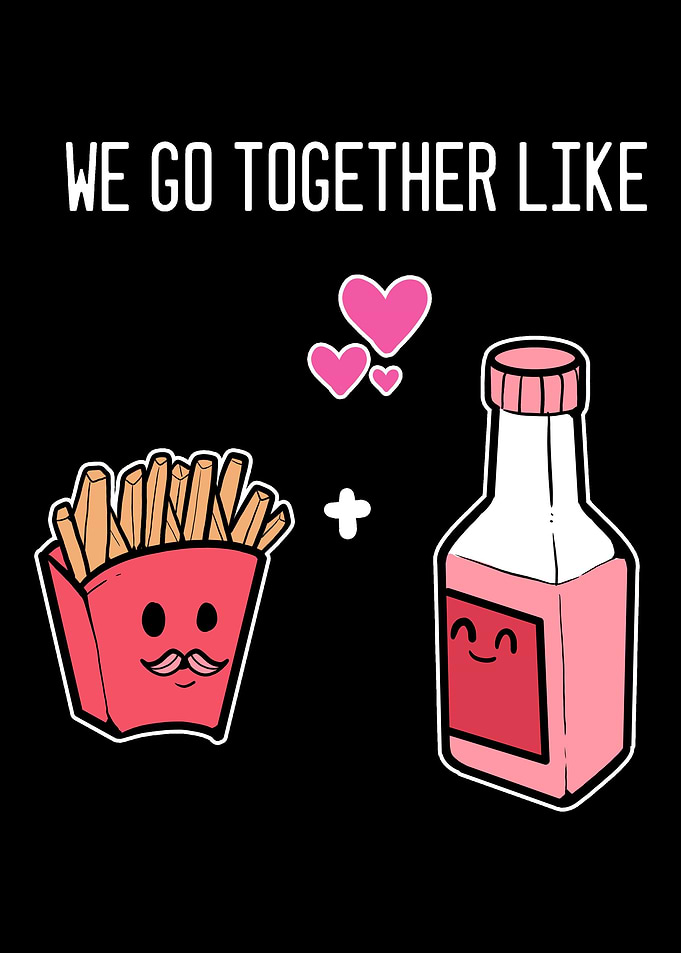 Fries Ketchup Love Fast Fo