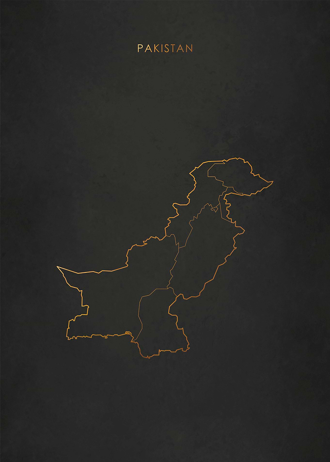 Gold Pakistan Map
