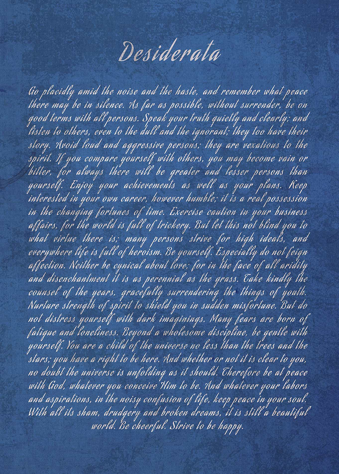 Desiderata Poem Art