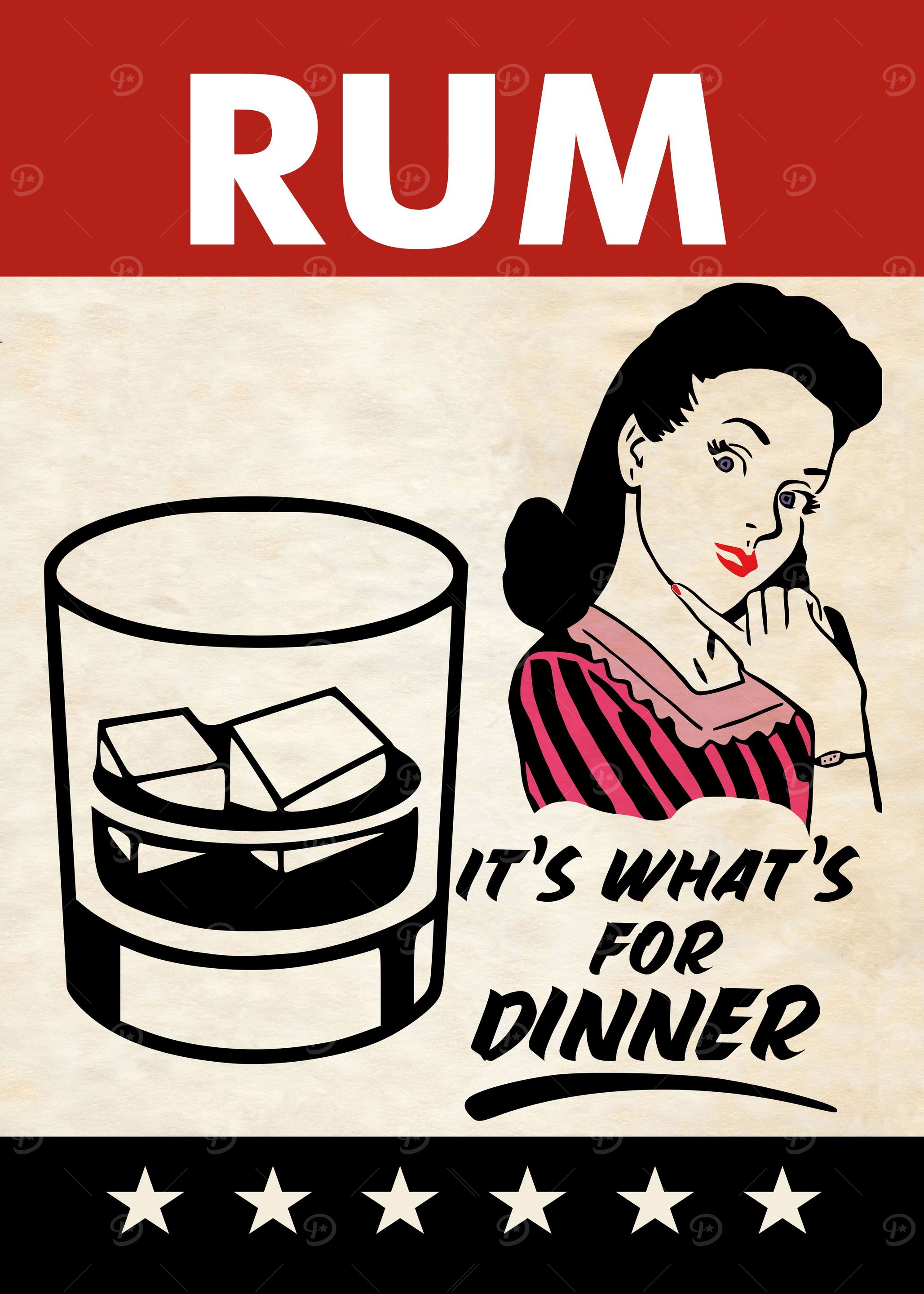 RUM DINNER FUNNY WOMAN