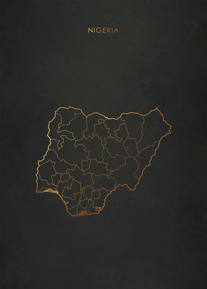 Gold Nigeria Map
