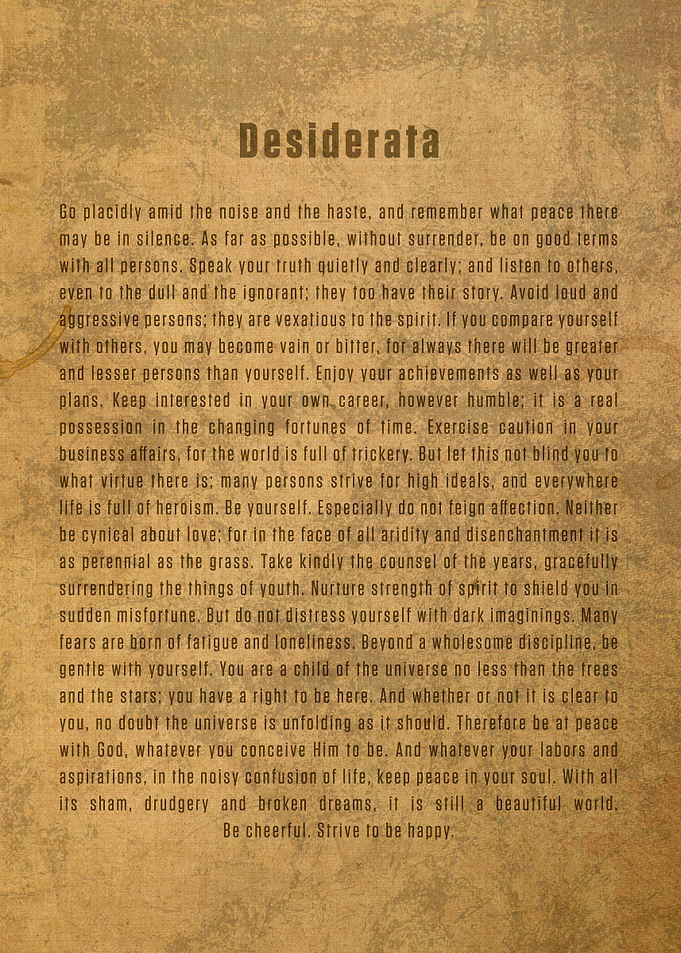 Desiderata Poem Art