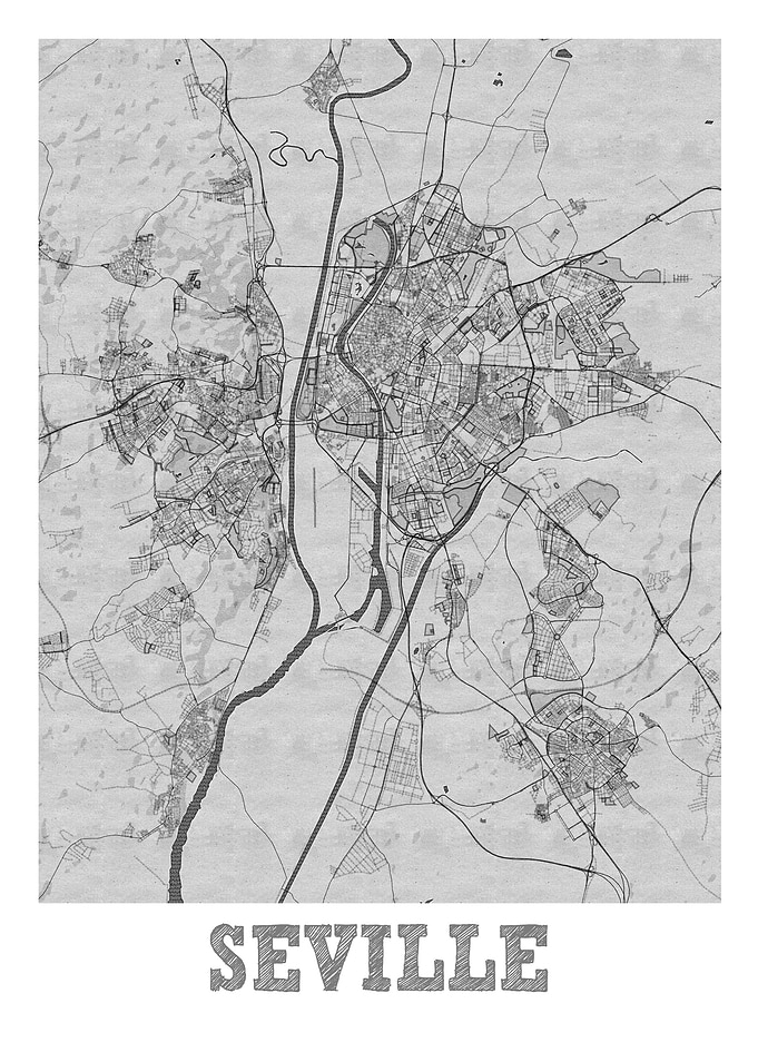 Seville Pencil Street Map