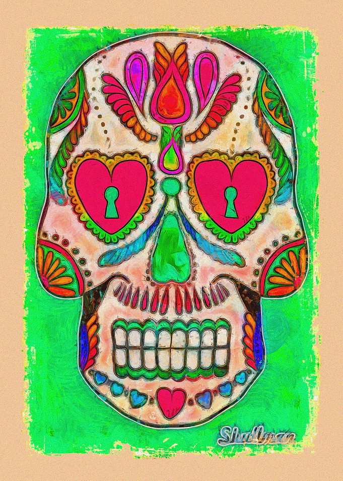 Colored Sugar Skull Image