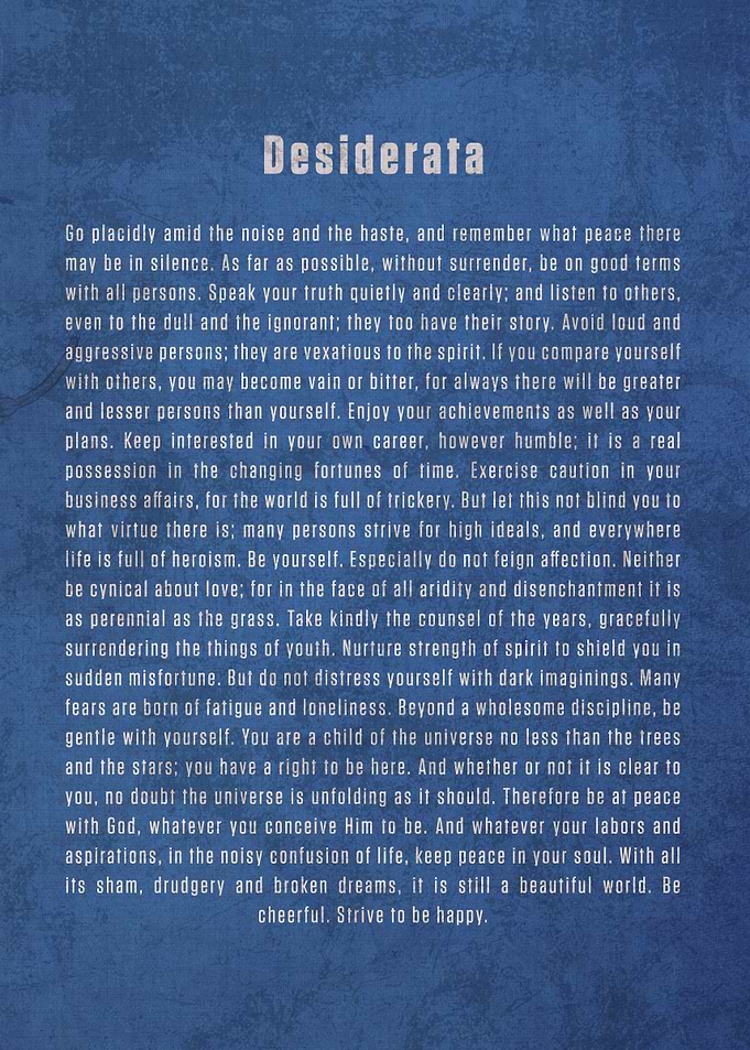 Desiderata Poem Art