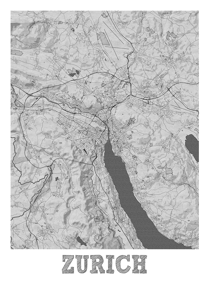 Zurich Pencil Street Map