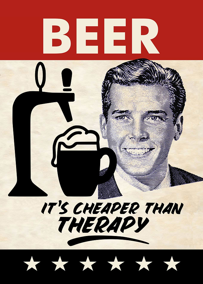 BEER THERAPY MAN RETRO