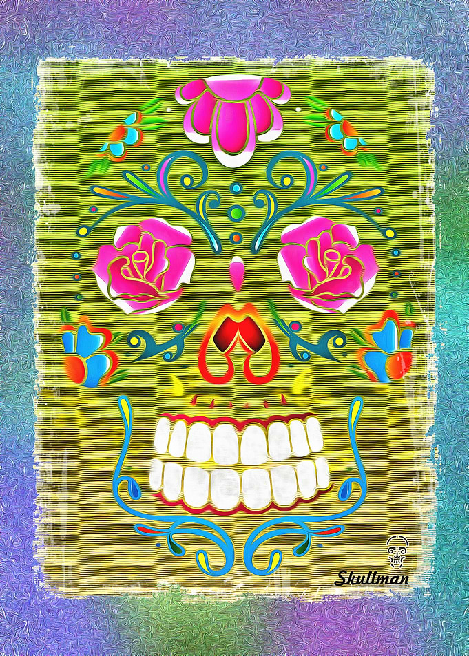 Colorful Sugar Skull Art