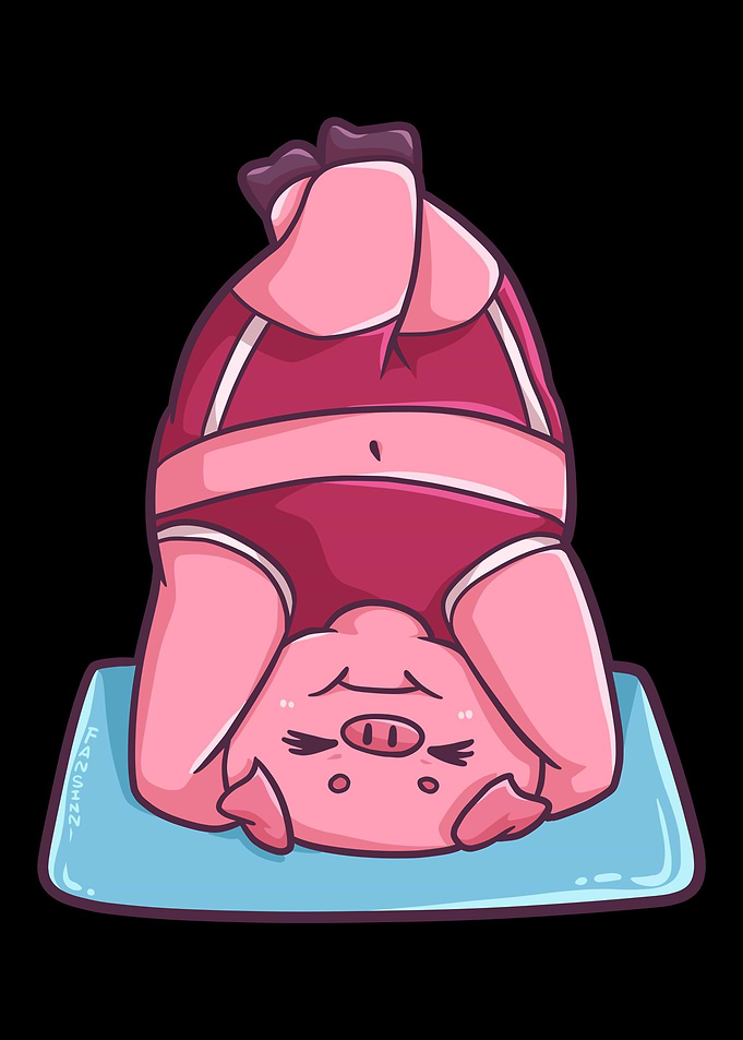 Pig sow piglets Yoga medit