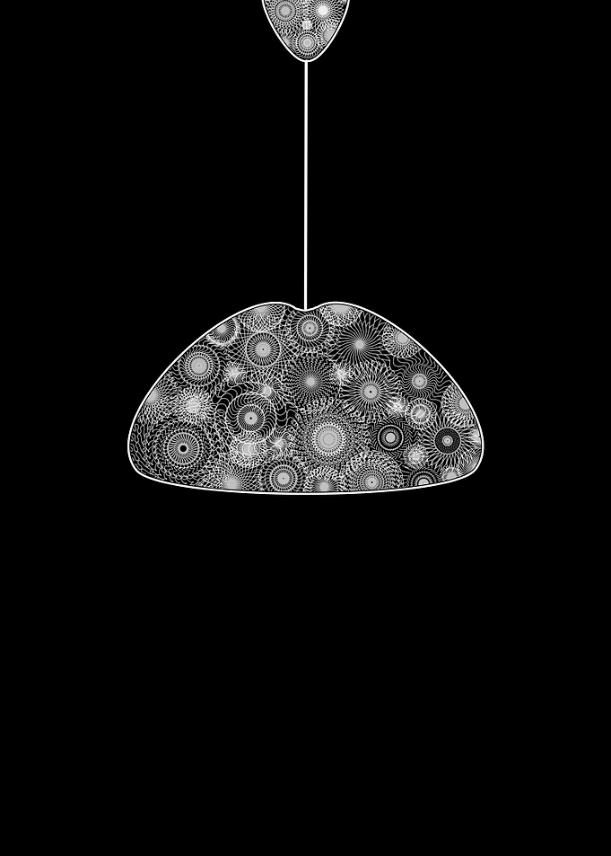 Lamp mandala monochrome
