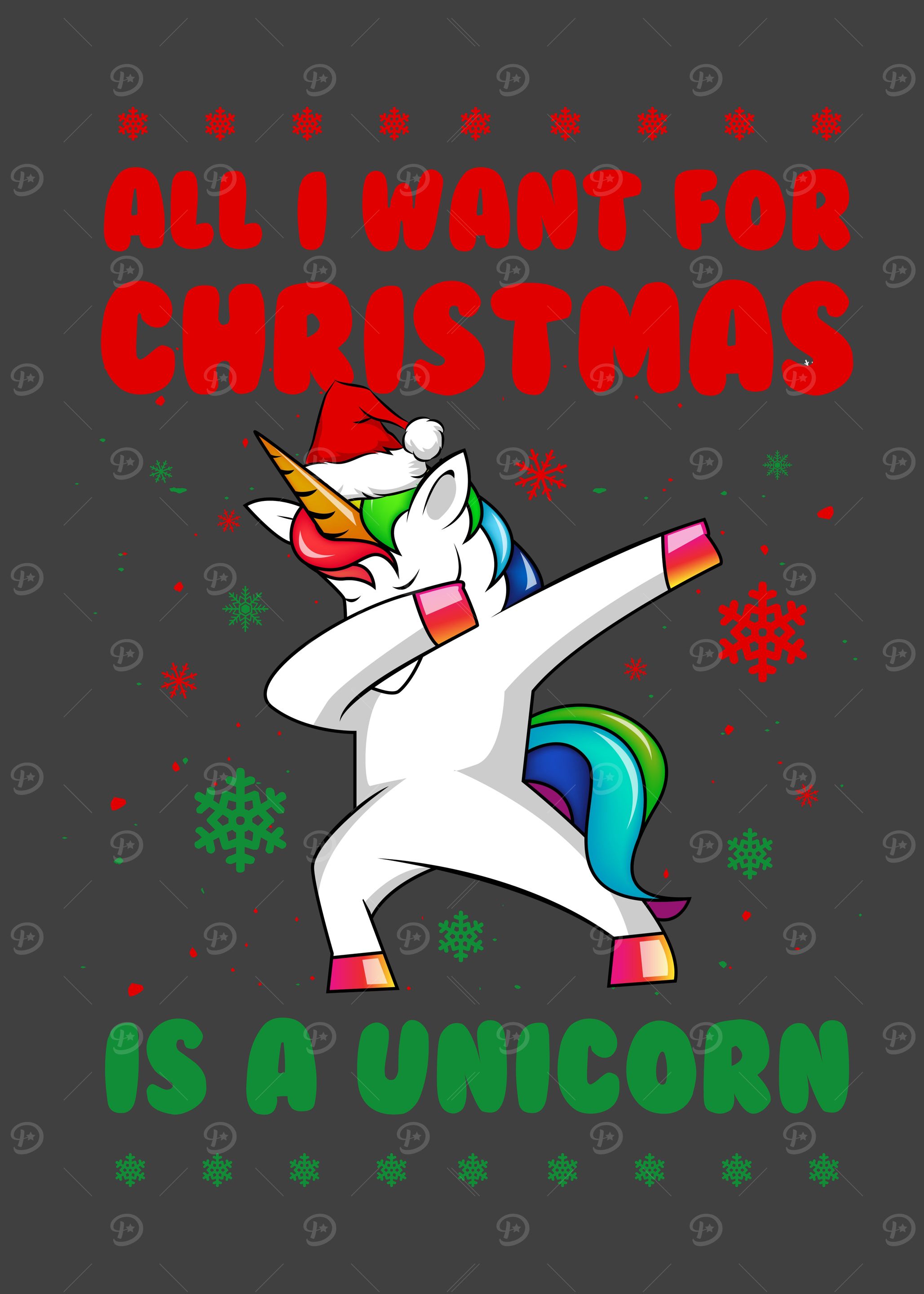 Dabbing Christmas Unicorn