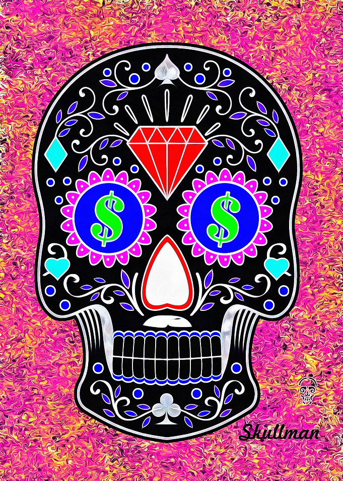 Colorful Sugar Skull Art