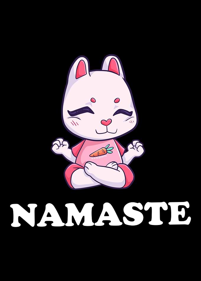 Yoga bunny rabbit Namaste