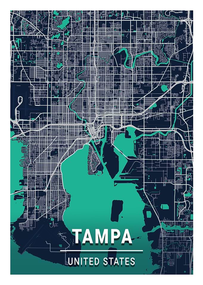 Tampa Blue Dark Color City
