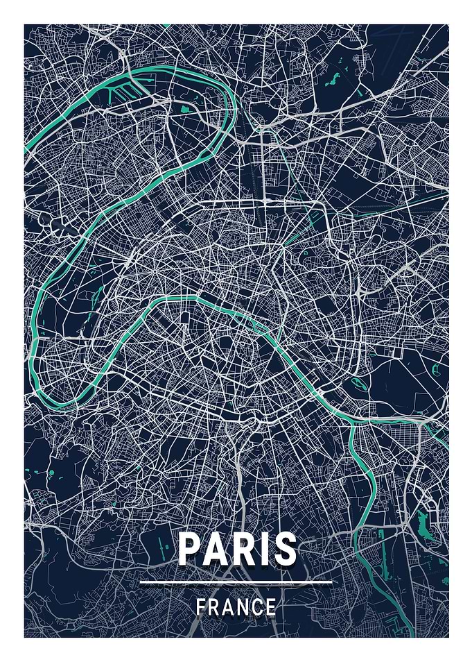 Paris Blue Dark Color City