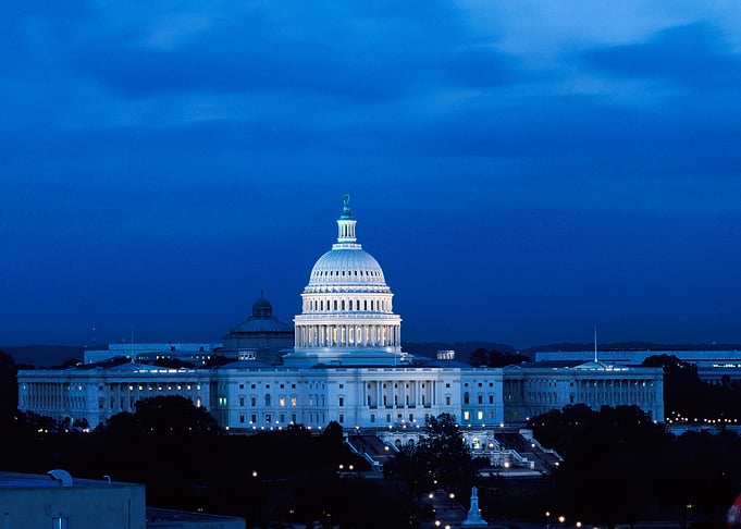 Capitol Hill at night