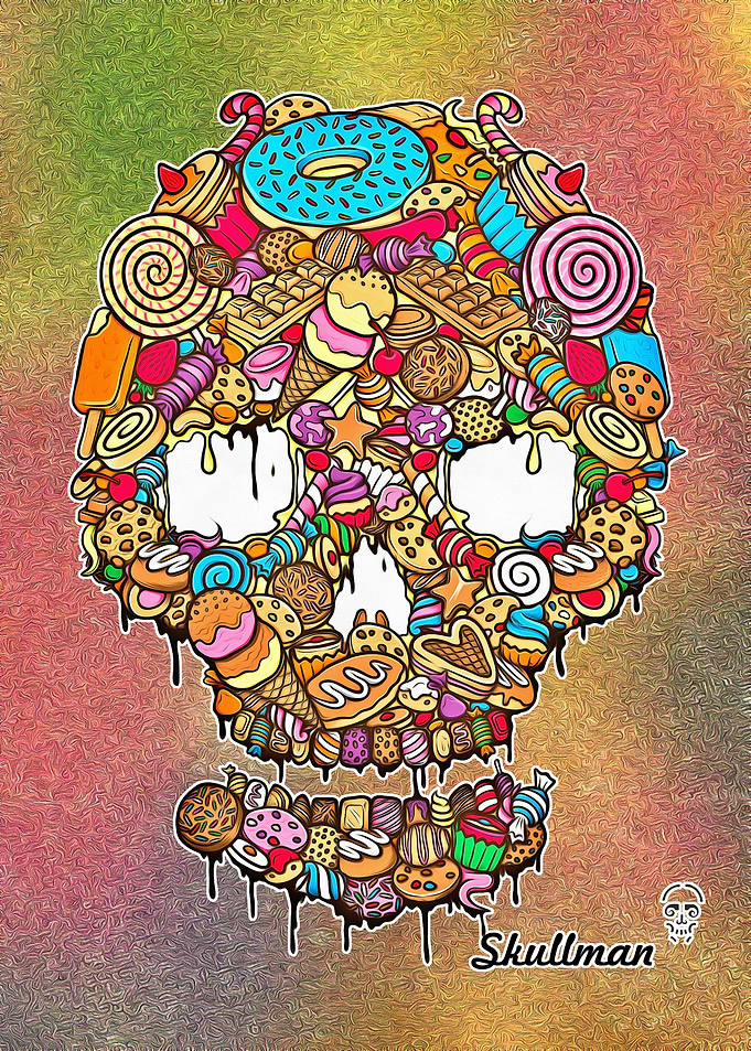 Colorful Sugar Skull Art