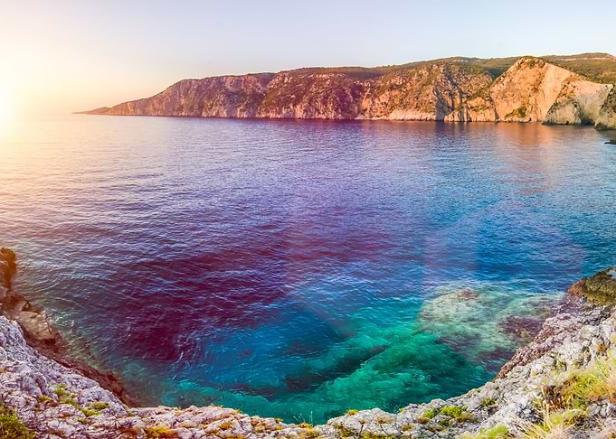 Mediterranean Bay At Sunse