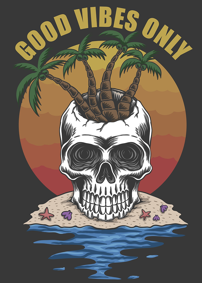 Skull Beach Good Vibes onl