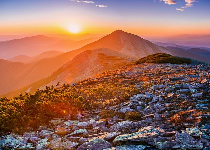 Sunset mountains