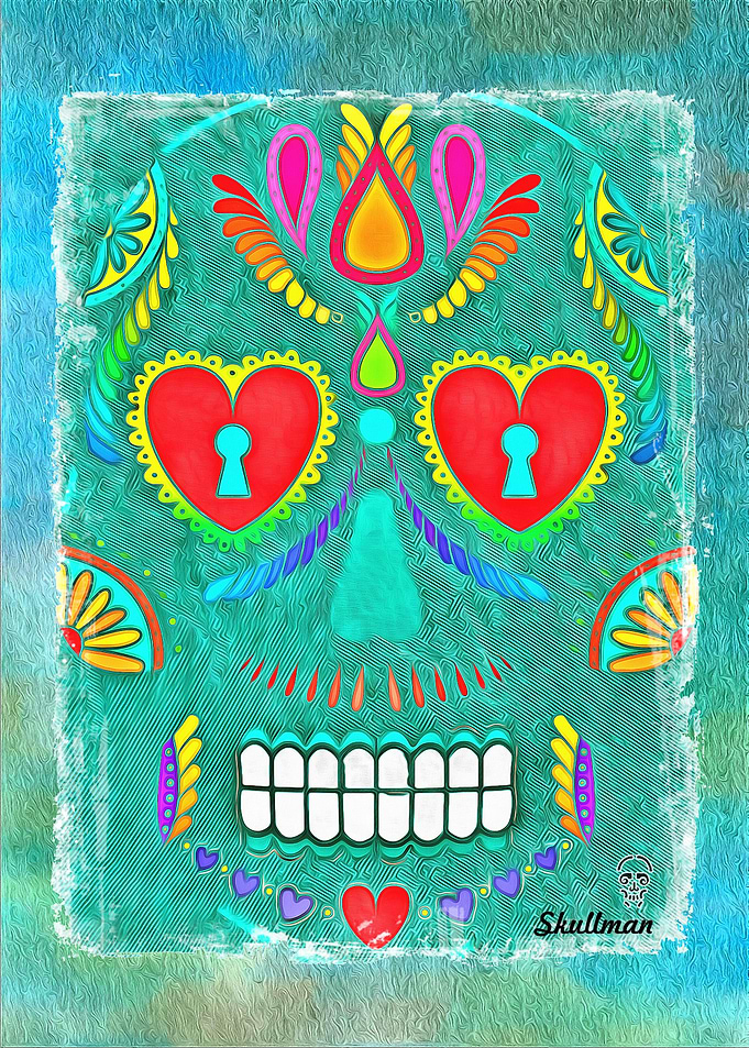 Colorful Sugar Skull Art
