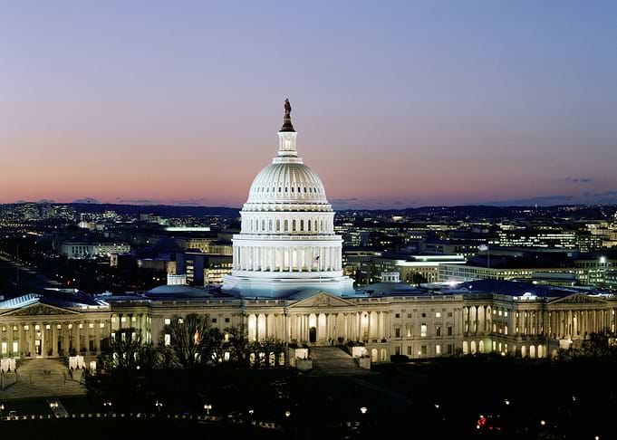 Capitol Hill at night