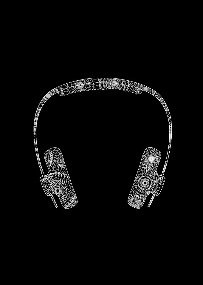Headphone mandala pattern
